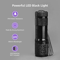 Linterna UV para mascotas, luz negra, 9 Led, 395nm, minilinterna, Detector de manchas de orina, cama, escorpión