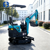 Mini-excavatrice sur chenilles de 1 tonne, moteur EPA Euro 5, agricole, domestique, conception compacte, facile à transporter