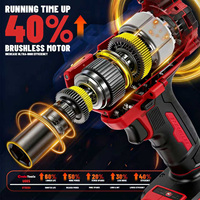 Perceuse à percussion sans balais 21V 4.0Ah avec batterie, couple max. 860 Nm, vitesse variable, mode réglable, pour construction professionnelle et travaux métalliques