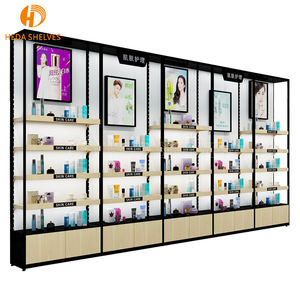 Продвижение магазина, розничная полка, косметическая сумка, стальная деревянная витрина, 4-слойная настраиваемая многофункциональная популярная витрина - Product Image 1