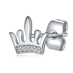 Fashion Jewelry Brass Earring Sweet Cute Crown Stud Earrings for Women