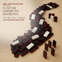 Set Mahjong Amerika Crimson Smoke dengan 4 Rak, Alas Dorong, dan Tas Pembawa untuk Permainan Kelompok