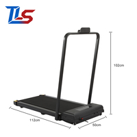 Tapis de course électrique pliable compact avec accoudoirs pour la marche et la course, idéal pour les petits appartements et la maison