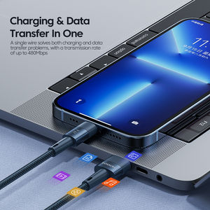 Câble métallique Toocki 2.4A Charge rapide 480 Mbps Transfert <span class=keywords><strong>de</strong></span> données haute vitesse <span class=keywords><strong>Fil</strong></span> flexible durable pour la protection des appareils iPhone - Product Image 2