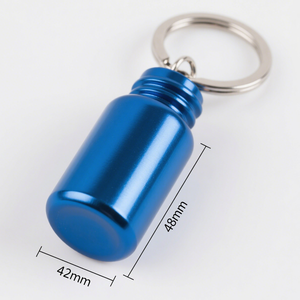 Custom Cnc Machining OEM New Portable Aluminum Alloy <b>Pill</b> Bottle Outdoor Waterproof Sealed Medicine <b>Box</b> Keychain - Product Image 5