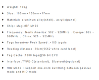 Módulo Lector RFID UHF Integrado ENKSCAN con Distancia de Lectura de 3-5 cm, SDK Gratuito para Android, Protocolo ISO 18000-6C, Frecuencia de 860-960 MHz