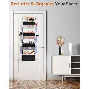 Over Door Pantry Organizer with 4 Large 6 Mesh Pockets for Baby Clothing Jewelry Bathroom Storage-Multifunction <b>Foldable</b> Design - Product Image 3