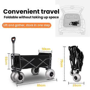 Chariot de plage multifonctionnel portable et pliable OEM ODM, chariot électrique rechargeable à grandes roues, structure en maille, outils - Product Image 4