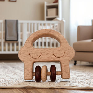 Juego de <span class=keywords><strong>juguetes</strong></span> de madera para perros de empuje a lo largo para niños pequeños que gatean, incluye coche, cachorro, sonajero, juguete de actividad con tapa para bebés - Product Image 2
