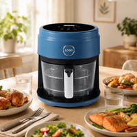 Friteuse à air 3,5 L avec panier en verre visible, friteuse électrique sans huile, écran tactile, contrôle numérique, cuisson saine