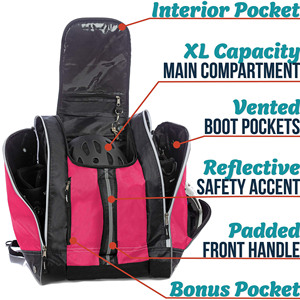 Roller Ice Hockey Skate <b>Backpack</b> Genuine Leather Detachable Strap Waterproof Storage Characters 36-<b>55L</b> Capacity for Ice Hockey - Product Image 2