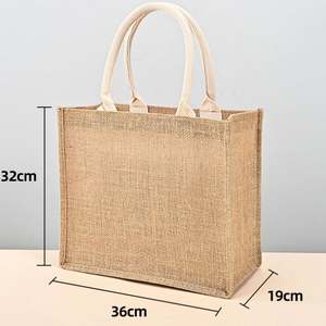 Sacs cadeaux réutilisables en jute 36*32*15cm pour la Saint-Valentin, la fête des mères, les mariages, les demoiselles d'honneur, les fêtes sur la plage - Product Image 2