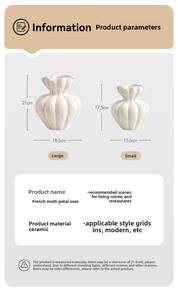 D216 haut de gamme blanc <span class=keywords><strong>Vase</strong></span> en céramique Wabi-Sabi inspiré rétro artistique fleur navire pour salon table décor à la maison - Product Image 5