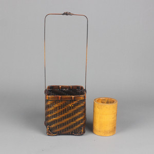 Bamboo Woven Flower Vase Chinese Antique Style Tea Ceremony Basket Handmade Natural Home Decoration Ornamental Plant Holder - Product Image 3