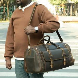 Vente en gros de nouveaux sacs de voyage de luxe marron de grande capacité avec doublure en polyester et fermeture à glissière en cuir PU - Product Image 2