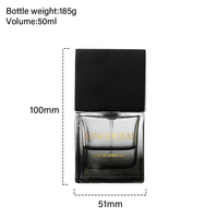 BAIDE Flacons de parfum en verre de niche de 50 ml de haute qualité au design simple avec couvercle en bois