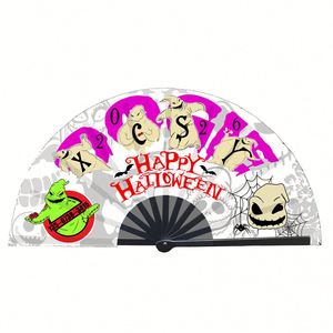 2025 New Arrival Customized Large Bamboo <b>Hand</b> <b>Fans</b> Painted with Halloween Decoration and Printed Design - Product Image 5