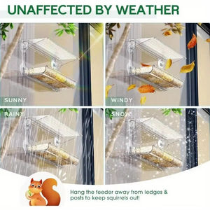 Comedero para Pájaros Portátil e Impermeable LM para Exteriores, Comederos de Plástico para Pájaros con Ventosas Fuertes, Casa para Pájaros Transparente - Product Image 4