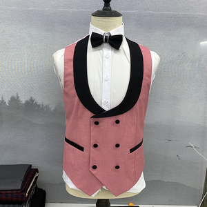 Abito da <span class=keywords><strong>Uomo</strong></span> Formale Tre Pezzi Rosa/<span class=keywords><strong>Rosso</strong></span> Monopetto Slim per Matrimonio e Banchetto - Product Image 3