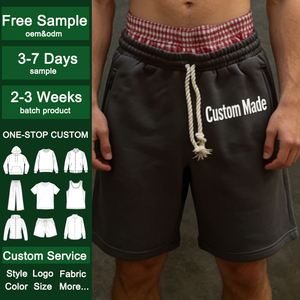 Pantalones Cortos <span class=keywords><strong>Gris</strong></span> Oscuro para Hombre, Estampado Personalizado, Cintura con Cordón Ajustable, Cintura de Doble Capa, Bolsillos Laterales, Estilo Casual Urbano - Product Image 1