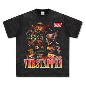 Camiseta de Manga Corta con Estampado del Piloto de F1 <span class=keywords><strong>Lewis</strong></span> Hamilton, Cuello Redondo, Estilo Urbano Americano, Vintage, Lavada, 230g, Transpirable, 100% Algodón - Product Image 6