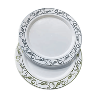 Assiettes en plastique pour mariage et fête de 10,25 pouces, design personnalisé à motif floral, assiettes de présentation en plastique