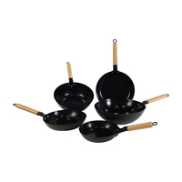 Set Peralatan Masak Anti Lengket Kompatibel Induksi, Keramik Anti Lengket, Wajan & Wok Baja Karbon Nitrida dengan Sertifikat