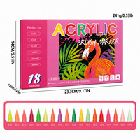Marqueurs acryliques liquides directs 18 couleurs disponibles pour la papeterie scolaire, cadeau idéal pour artistes, bricolage créatif, stylo marqueur acrylique