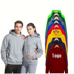Hoodies et Sweatshirts d'hiver personnalisés en coton uni, coupe oversize, unisexe, pour hommes, grandes tailles, vente en gros - Product Image 1