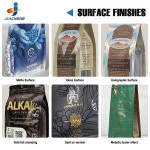 Sachet de café à fond plat imprimé avec logo personnalisé, valve unidirectionnelle et fermeture éclair à languette, emballage de café mat haute barrière - Product Image 5