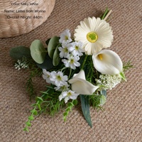 Décoration murale en lettres Morino, fleur artificielle, bouquet pour la maison et les mariages, plastique et panier tissé, utilisation en extérieur CF02107