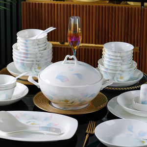 Керамическая коллекция цветущих оттенков-расписанная вручную посуда под глазурью, роскошный новый домашний подарочный набор - Product Image 1