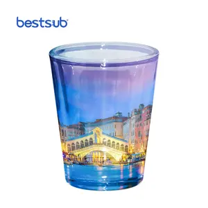 BestSub-taza de cristal para impresión Digital, vaso pequeño personalizado transparente de 1,5 oz para sublimación en blanco, BN20