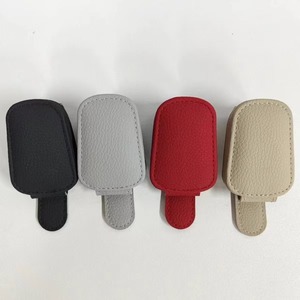 Wholesale PU Leather <b>Car</b> Sunglasses <b>Clip</b> Visor Card Multifunctional Magnetic Suction Stable Convenient Storage <b>Clips</b> - Product Image 2