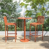 Ensemble table et chaises en fer de design moderne pour usage extérieur, mobilier commercial durable