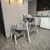 Chaise haute pour bébé 4 en 1 Siège de salle à manger convertible pour bébé Siège rehausseur pour bébés et tout-petits Chaise d'alimentation pour bébé facile et sans outil