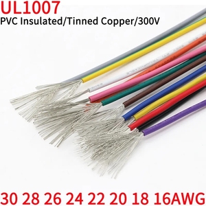 <span class=keywords><strong>Cable</strong></span> de cobre estañado de PVC UL1007 30/28/26/24/22/20/18/16 AWG <span class=keywords><strong>Blanco</strong></span>/negro/<span class=keywords><strong>rojo</strong></span>/<span class=keywords><strong>amarillo</strong></span>/verde/azul/gris/púrpura/marrón/naranja inteligente - Product Image 2