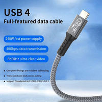 Câble USB4 ultra-rapide 40 Gbps 240 W PD3.1 8K60Hz en nylon tressé Type-C vers C pour Thunderbolt 4 Macbook Pro iPhone 16 TV HD