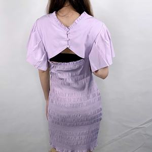 Vestido Mini Elegante de Satén con Bordado y Volantes para Mujer, Diseño OEM Nuevo, LA-RL1020 - Product Image 3