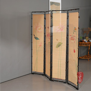 Bamboo Screen Foldable Room Divider Chinese Style Printed Art Panel For Living Room Tea House Partition Decor - Product Image 5