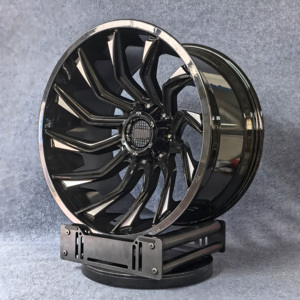Nouvelles jantes en alliage d'aluminium 4x4 tout-terrain, design multi-rayons noir, 22*12J 6x139.7, haute performance pour - Product Image 2