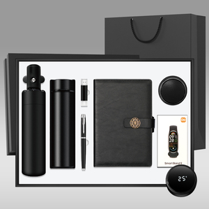 Custom Logo 7 in 1 Promotional Business Flask Power Bank Umbrella Gift Set New Arrival Luxury Employee Advertising Employee