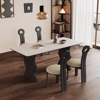 Ensemble de table à manger en bois de chêne massif de luxe moderne pour 6 personnes, meubles de salle à manger élégants assemblés pour hôtel et maison