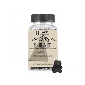 Complément enzymatique pur de l'Himalaya à marque privée ODM/OEM avec acide fulvique pour le soutien immunitaire des adultes, 60 gommes de Shilajit - Product Image 1