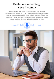 Gafas Inteligentes <span class=keywords><strong>con</strong></span> Cámara <span class=keywords><strong>de</strong></span> 8MP, Traducción por IA y Reconocimiento <span class=keywords><strong>de</strong></span> Objetos para Negocios al Aire Libre - Product Image 6