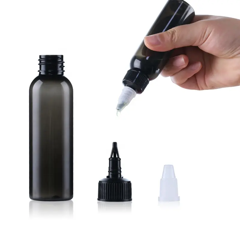 Reise größe Schwarz Leer 120ml Kosmetische Haaröl flasche PET PCR Mit Twist Cap