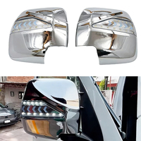 1 paire de coques de rétroviseurs latéraux chromées en ABS avec clignotants LED pour accessoires de fourgon Hiace 2008-2018