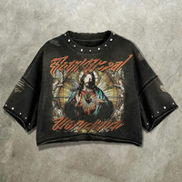 T-shirt vintage délavé à l'acide pour homme, streetwear Y2K, vêtements en coton oversize, mode, logo personnalisé, fabricant en gros, nouveau modèle