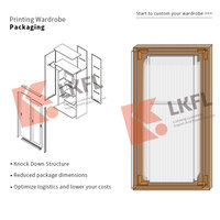 Placard moderne en fer à 2 tiroirs et 4 portes coulissantes Armoire en métal Almirah Meubles de chambre à coucher pour le salon avec impression personnalisée