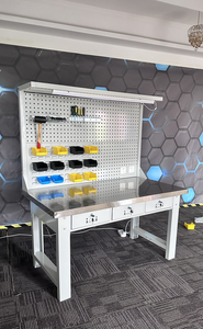 Nouvelle table de travail en acier inoxydable à dimensions personnalisables, station de travail avec boîte à outils pour les industries de la construction – Vente chaude - Product Image 3